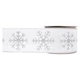 thumbnail image 1 of Cinta de tela para decoraciones navideñas, envoltura de regalos, lazos para el cabello, costura artesanal o decoraciones para bodas, 2.5 "x 10 yardas Soledad Cinta impresa, 1 of 7