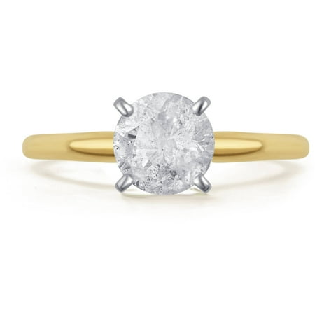 Certified Diamond Solitaire Ring - 1.25 Carat T.W. Round White Diamond 14kt Yellow Gold Solitaire Ring, IGL certified