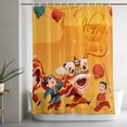 thumbnail image 5 of Happy New Year Small Stall Shower Curtain, Waterproof Shower Curtains for Bathroom, Spring Festival Red Yellow Dragon Dance Washable Fabric Bath Curtain for Bathtub Decoration with Hooks 36x72 Inches, 5 of 9