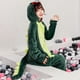 thumbnail image 4 of Dinosaurio en forma de franela Halloween Cosplay mono mujeres hombres sudaderas con capucha pijamas, 4 of 9