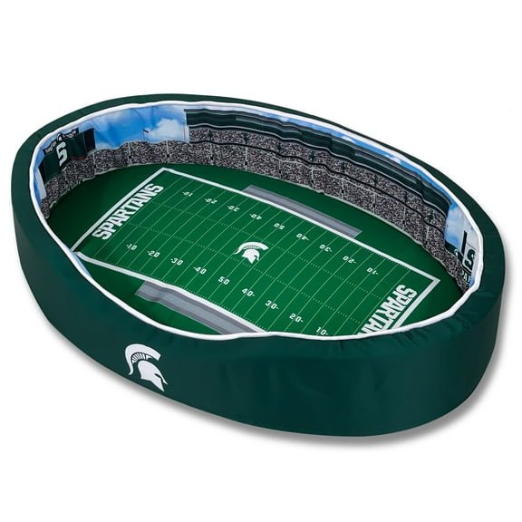 Green Michigan State Spartans 7'' x 22'' x 34'' Medium Stadium Oval Dog Bed