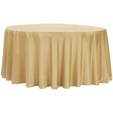 

1 Pc Lamour Satin 120 Round Tablecloth - Gold Antique For Wedding Or Event Decor