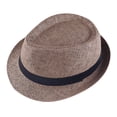 thumbnail image 2 of Classic Sun Hats for Men Women, UV Protection Wide Brim Fedora Hat with Black Band, Breathable Lightweight Trilby Cap for Outdoor Summer, 2 of 2