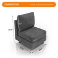 thumbnail image 4 of Techmilly Sleeper Sectional Sofa, Modern Chenille Sofa Set with USB Charging Ports, Comfy Convertible Sleeper Couch with Chaise for Living Room, Dark Gray, 4 of 7