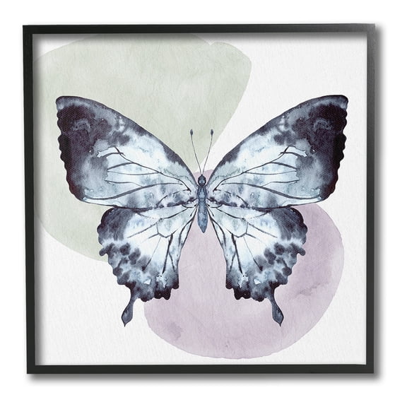 Stupell Industries Butterfly with Subtle Shapes Animals & Insects Painting Black Framed Art Print Wall Art, 12 x 12
