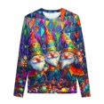 thumbnail image 5 of Blusas y camisas de manga larga con cuello redondo Camisas con estampados de manga larga Cuello redondo lindo Blusas casuales elegantes Ropa Camisas de cuello redondo Niña Top de poliéster, 5 of 5