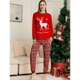 thumbnail image 3 of GYRATEDREAM Family Matching Christmas Pajamas Set Cotton Xmas Deer Snowflake Print Holiday Pajamas Sleepwear Dad Mom Kids PJs for S(Mom) White, 3 of 9