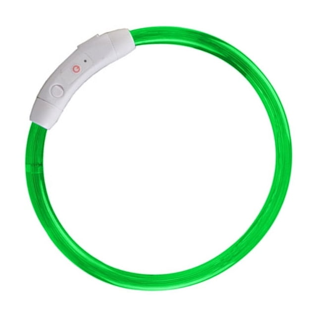 Collar luminoso ajustable para perros con visibilidad de seguridad para mascotas para caminatas nocturnas, collar liviano recargable por USB con parpadeo rápido, parpadeo lento y modos de luz