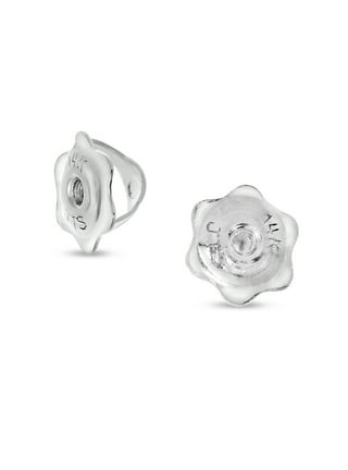 14K White Gold Earring Backs Only, For Post Thickness of 0.65mm, Pairs  Screwback - White Gold