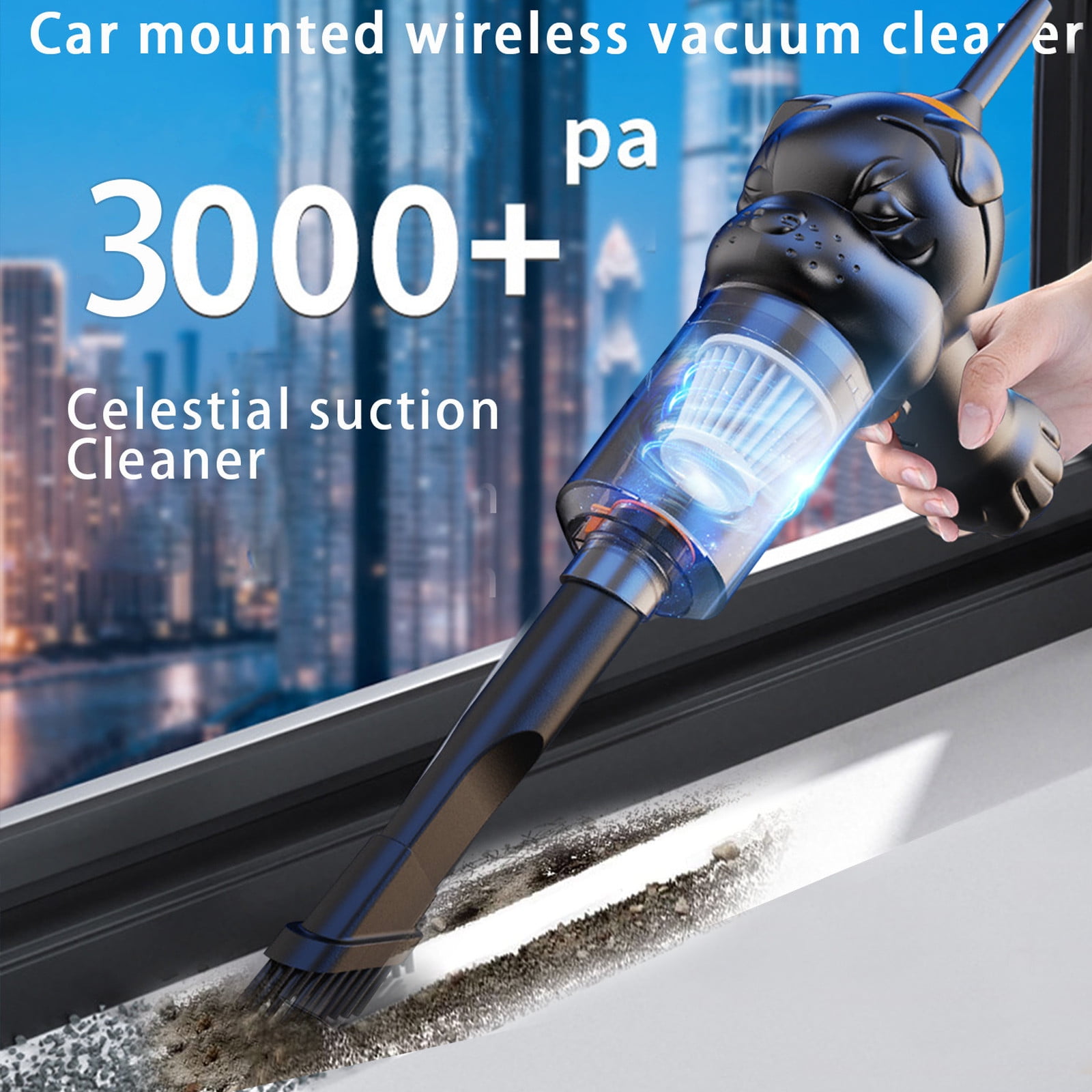 Portable USB Car Vacuum Cleaner, 4000Pa Suction, 200ml Capacity, Handheld Mini Dust Buster with Accessories for Car & Home Cleaning, 45W, 3.7V, 36000rpm