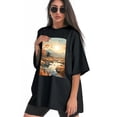 thumbnail image 3 of Plus Size Shirt for Women Black Tops for Women Short Sleeves Shirt for Women Late Autumn3 T Shirt Crewneck Shirt for Women 2XL, 3 of 5