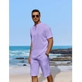 thumbnail image 2 of COOFANDY Men's Zipper Polo Shirts Short Sleeve Ribbed Knit Polo T Shirts Fashion Casual Golf Shirts, 2 of 6