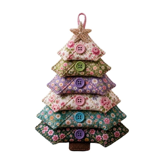 Miwamany Handmade Christmas Tree Ornament Kit, Layered Fabric Sewing Craft for Hanging Decor, Beginner Friendly DIY Set for Tree Home Holiday Display