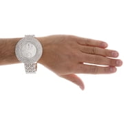 Mens New Diamond Watch Illusion Dial Fully Iced Band 3 Row 50mm 2 Ct.