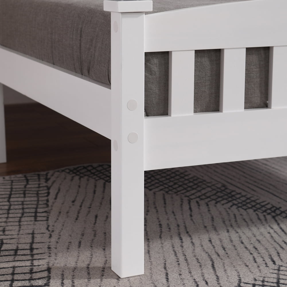 Kadyn Twin Over Twin Bunk Bed, Over Twin Bunk Bed with Headboard, Modern Bunk Bed Frame for Kids Adults, White