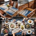 thumbnail image 3 of Blue Ombre Placemats for Dinning Table Set of 6, Modern Wave Abstract Art Burlap Kitchen Place Mats Waterproof Cloth Table Mats, Indoor Outdoor Placemats Easy Clean Dinner Decor, 3 of 8