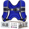 thumbnail image 1 of TEMOGU-Weighted Vest for Women & Men with Reflective Stripe and Adjustable Buckle, Comfortable & Durable Rucking Vest for Walking, Running & Strength Training, 6LBS-Blue, 1 of 4