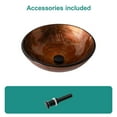 thumbnail image 4 of Bathroom Vanity Bathroom Artistic Tempered Glass Vessel Bathroom Sink with Pop-up Drain, Brown Tempered Glass Vanity Round Bowl (no Faucet),Bathroom Vanity Set, 4 of 10