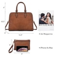 thumbnail image 3 of Bolso de mano Dasein para mujer, bolso de hombro con cartera, marrón, 3 of 5
