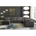 thumbnail image 3 of Maklaine Contemporary Standard Gray Velvet Modular Sectional Sofa, 3 of 3