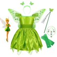 thumbnail image 2 of Disney-disfraz de campanilla verde para niñas, vestido de fantasía de princesa de hadas, Cosplay de Navidad, fiesta de carnaval, 2023 Fivean unisex, 2 of 2