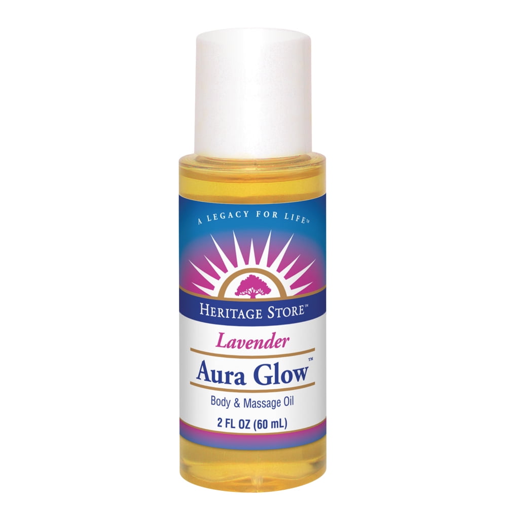 Heritage Store Aura Glow Oil, Lavender Body & Massage Oil For