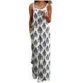 thumbnail image 2 of Womens Casual Loose Sleeveless Spaghetti Strap Wide Leg Pants Jumpsuit Rompers Gray S, 2 of 5