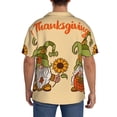 thumbnail image 3 of Xecao Gnomes Happy Thanksgiving Men's Casual Short-sleeved Shirt, a button-up collared shirt with a pocket-XX-Large, 3 of 5