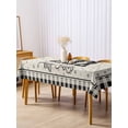 thumbnail image 3 of Black Grey Easter Rectangle Tablecloth, Polka Dot Bunny Spring Vintage Plaid Checkered Waterproof & StainResistant Tablecloth, Washable Oil-proof Table Cover for Dining/Party/Wedding/Buffet 60x120 In, 3 of 9
