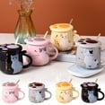 thumbnail image 7 of Cat Paw Ceramic Mug with Lid & Spoon, Cute Cat-Themed Drinkware for Coffee & Tea, "Cat Wants Fish" Mug for Home & Office, Gift for Cat Lovers & Animal Enthusiasts, 7 of 7