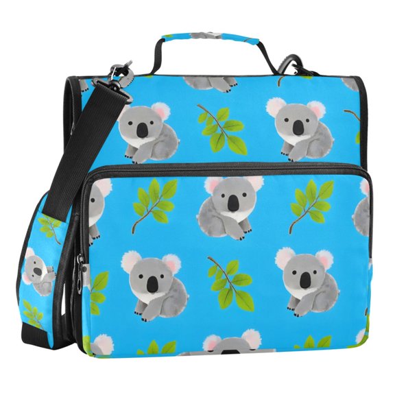 ALAZA Zipper Binder Koala Leaves 3 Ring Trapper Keeper File Folder Organizer Bag