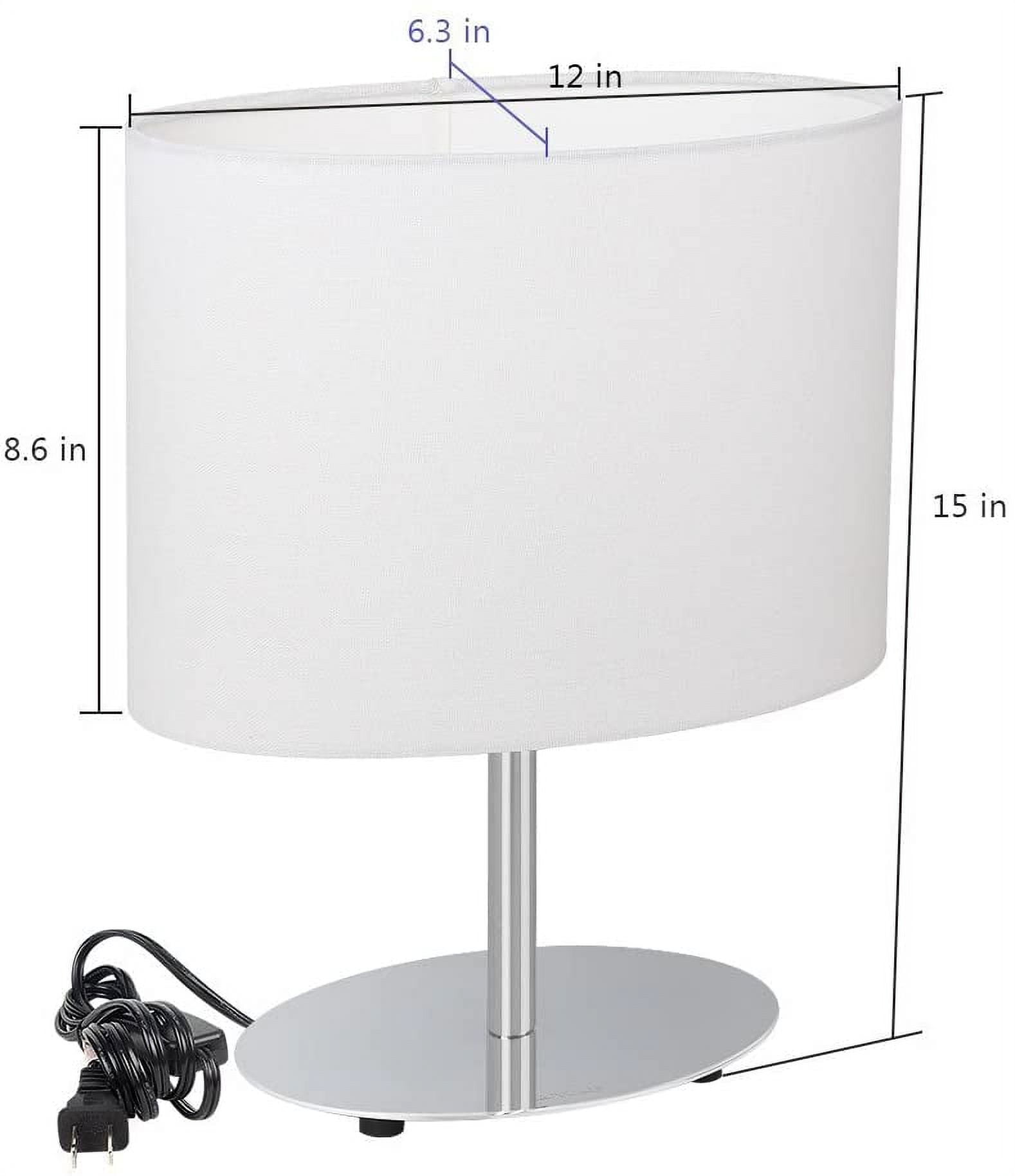 Oval Minimalist Fabric Shade Desk Lamp White