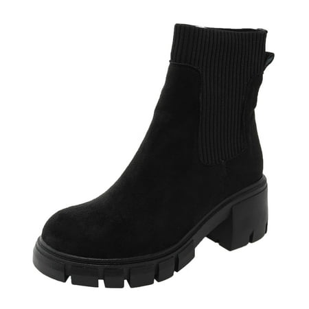 

Women Round Toe High Heel Pumps Chunky Heel Slip On Fashion Party Shoes