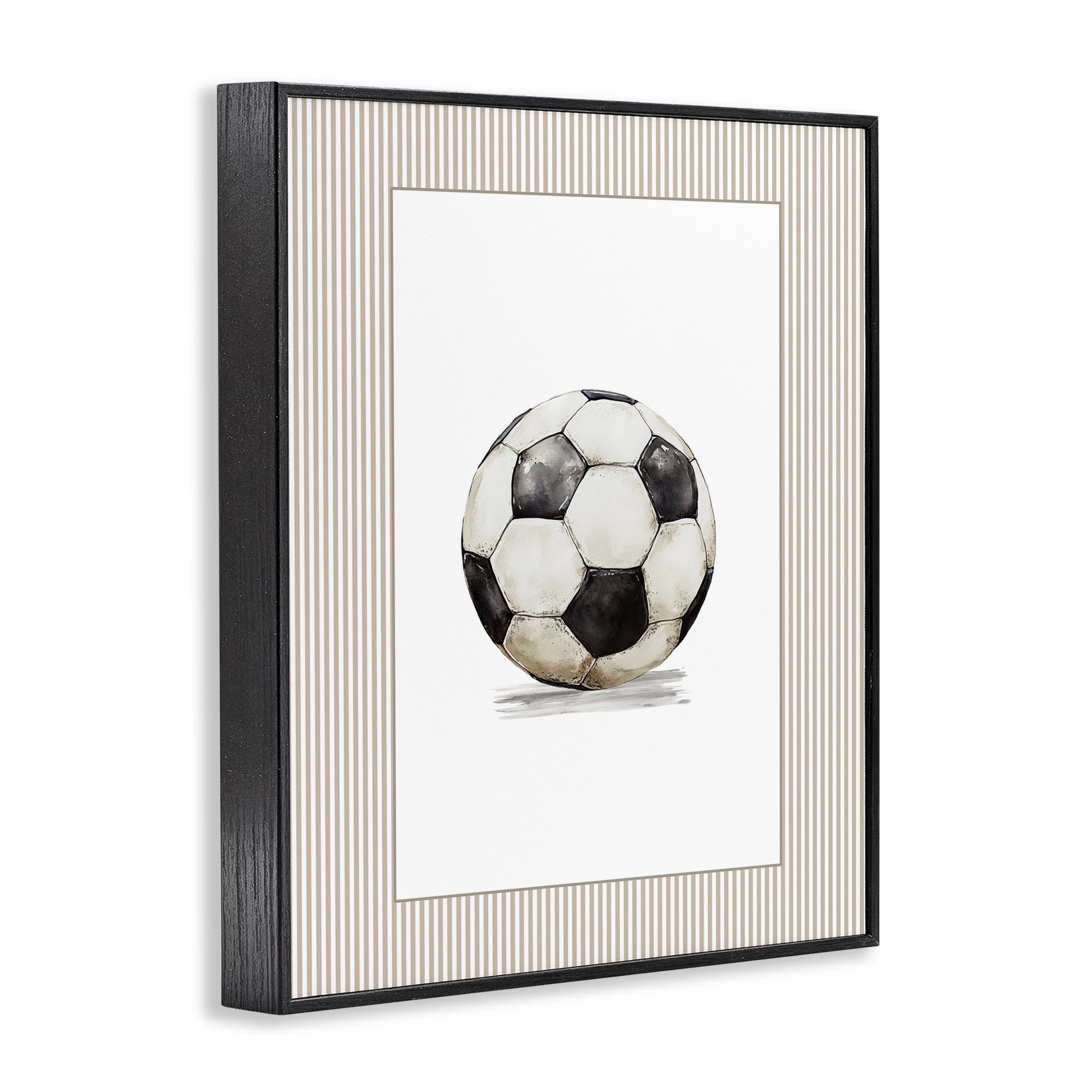 Stupell Industries Vintage Sports Soccer Ball Black Framed Giclee Art, design by Christine Simpson Art