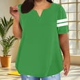 thumbnail image 2 of GERsome Womens Plus Size T Shirts Stripe Short Sleeve Comfy Tops Loose Fit Summer V-neck Tshirts, Sizes S-5XL, 2 of 6