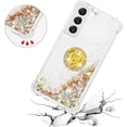 thumbnail image 5 of Glitter Clear Sparkly Bling Case for Samsung Galaxy S23 5G for Women Girls, Flowing Liquid Quicksand Cover with Diamond Ring Holder Case for Samsung Galaxy S23 5G  Gold, 5 of 14