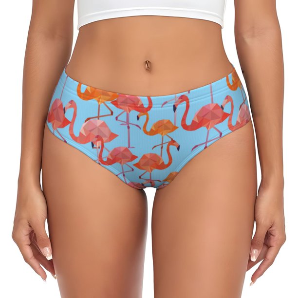 Fotbe Flamingo Calzones Estampados para Mujer – Ropa Interior de Algodón, Cómoda, Suave y Elástica-Medium