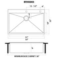thumbnail image 5 of Ruvati 33 x 22 inch Drop-in Topmount Kitchen Sink Single Bowl, 5 of 10