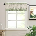 thumbnail image 2 of Watercolor Plant Valances for Windows Hummingbird Green Leaf Linen Texture Rod Pocket Curtain Valance Window Treatment Short Curtains for Kitchen Living Room, 60"x18", 2 of 5
