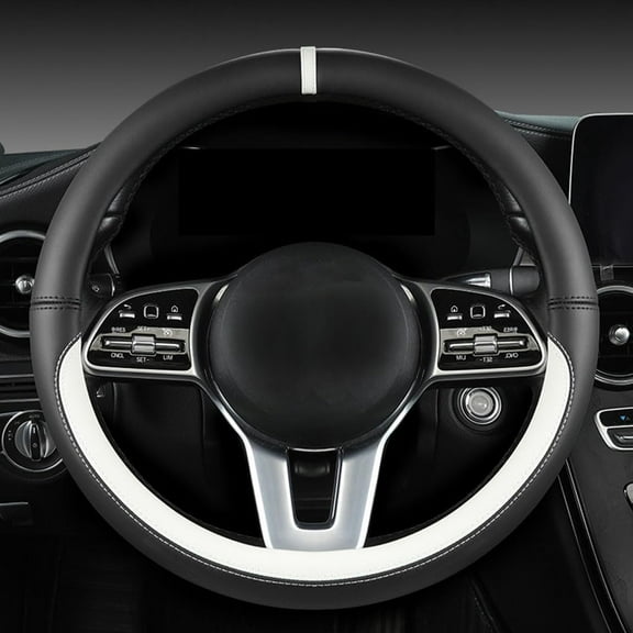 Four Season Universal Microfiber Leather Steering Wheel Cover,Washable Soft, Breathable and Comfortable to Touch, Protect Your Steering Wheel (Black)