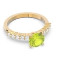 thumbnail image 3 of 2.25 Carat Round Shape Natural Diamond & Peridot Gemstone Charming Bridal Ring for Ladies Solid 14K Yellow Gold Size 10.5 by Diamond-Capitals, 3 of 7