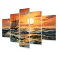 thumbnail image 2 of Designart "Orange Blueboat Energetic Storm I" Boat Metal Wall Art Set, 2 of 5