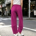 thumbnail image 6 of Inleife Women Quick Dry Harem Wide Leg Barrel Pants Elastic Waist Side Pockets Casual Straight Long Trousers, 6 of 6