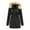 Black, variant on Jacenvly Winter Coats for Women Solid Quilted Jackets Thickening Warmth Long Sleeve Cardigan Drawstring Hoodlies Zip-Up Pocket Jacket Casual Fashion Long Blouse
