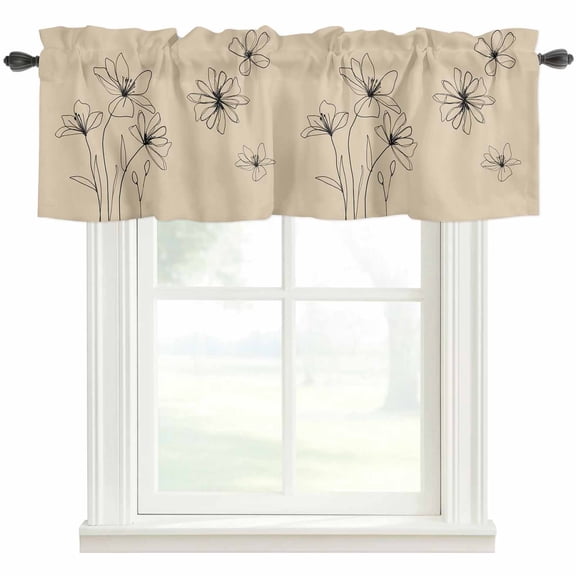 Floral Valances for Windows Farmhouse Kitchen Curtains Valances Rod Pocket Valance Curtains for Kitchen Windows Spring Flower Window Valances for Bathroom Bedroom 42"x18"