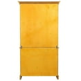 thumbnail image 2 of HomeStock 38"W China Cabinet With Glass Doors , Buffet And Lighted Hutch W Shelves And Drawer , Rustic Romance Dining Room Country Kitchen Display Storage , Light Oak Black Wood, 2 of 8