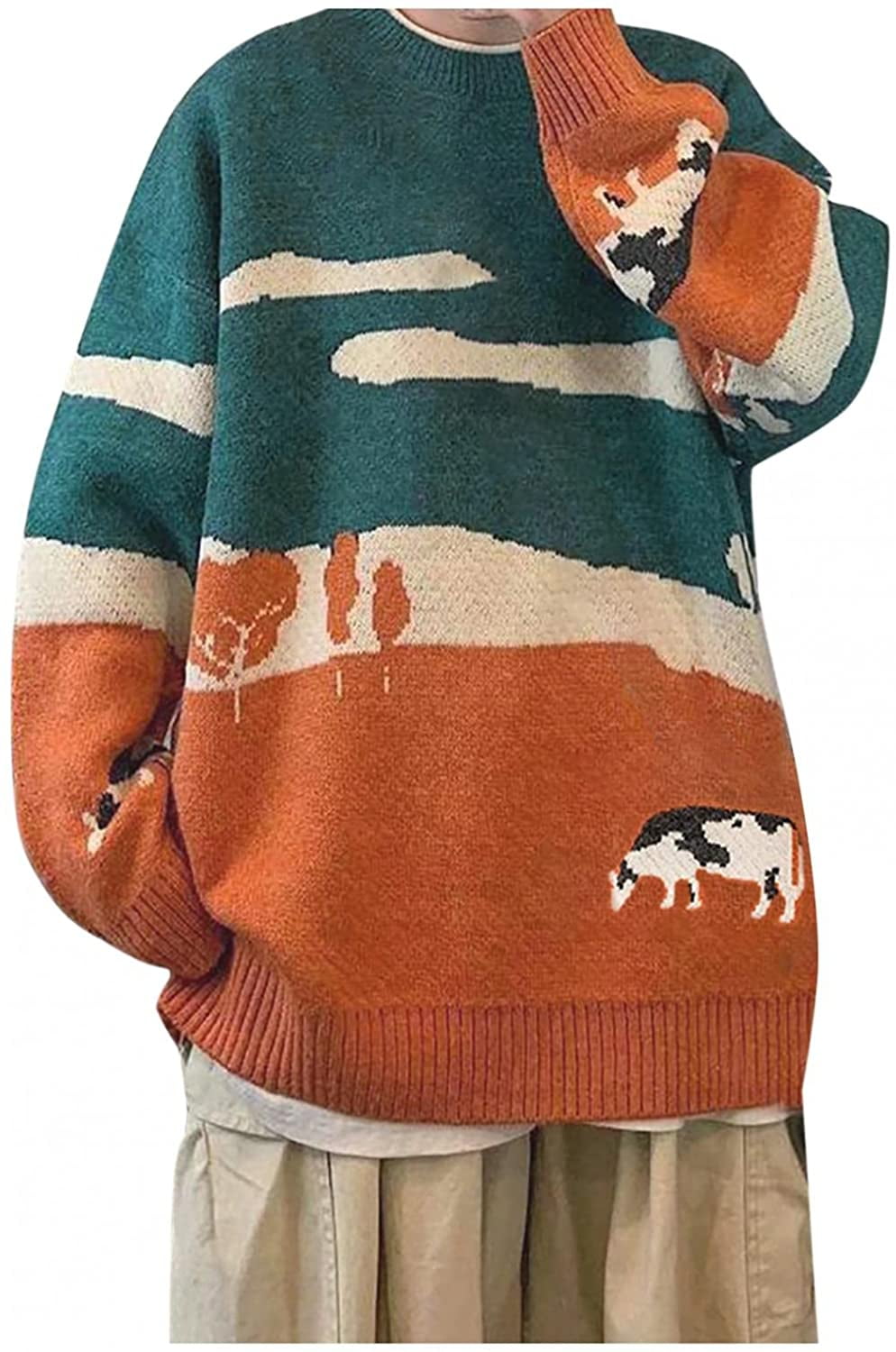 cow landscape sweater