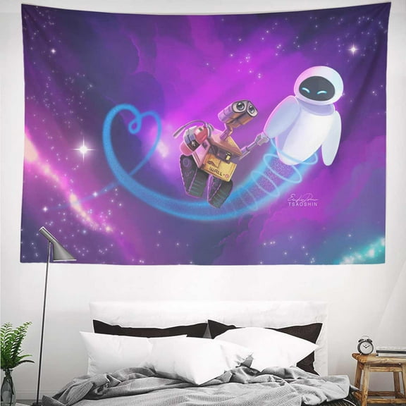 wall e and eve Tapestry Gift Wall Hanging Backdrop for Room Bedroom Girls Fans Background Banner Party Birthday Supplies Decor