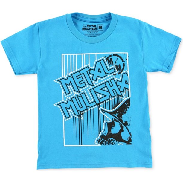 Camiseta gráfica pegada de Metal Mulisha para hombre, azul, grande Metal Mulisha Camiseta gráfica