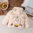 thumbnail image 5 of YUSIM Toddler Girls Quilted Jacket with Hood- Cute Warm Fashion Full Zip Winter Coats Beige Size 1 T, 5 of 5